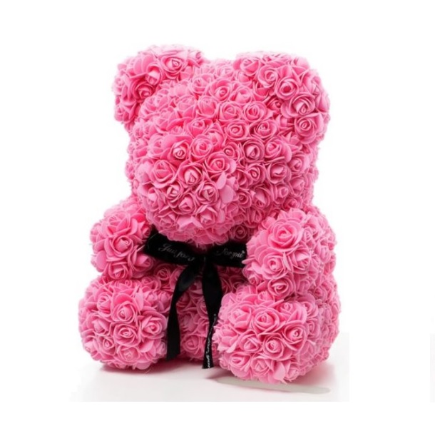 Rose Bear - rúžový medvídek z růží 40 cm