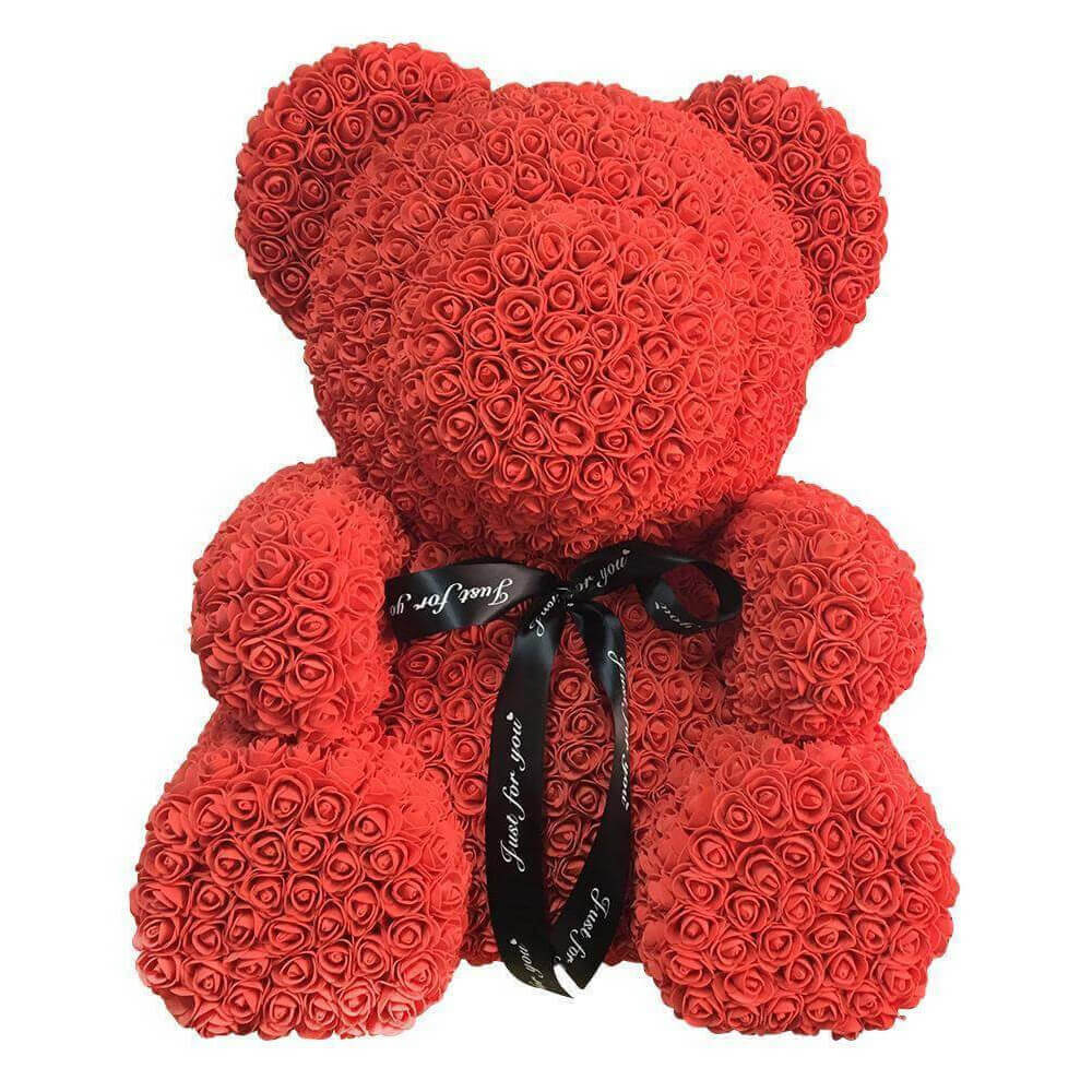 Rose Bear - rudý medvídek z růží - EXTRA VELIKOST
