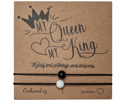 Dárková karta s náramky King Queen simple