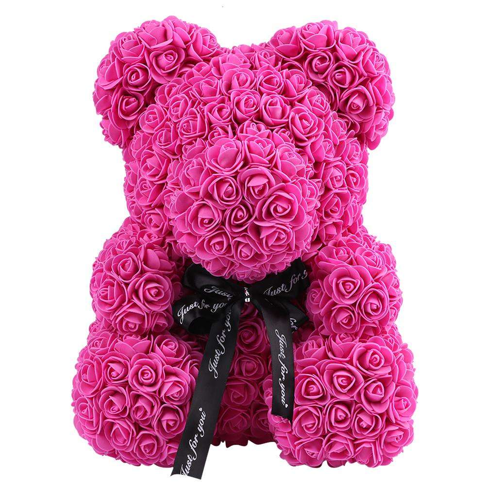 Rose Bear - růžový medvídek z růží 25 cm